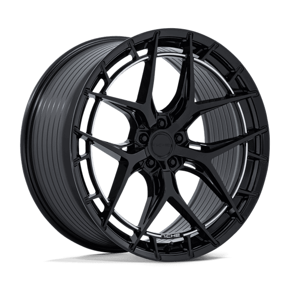 Niche Wheels - Riviera - 20in, Flow Formed Aluminum, Gloss Black, 20X9, 5X120, 27mm, 194933429172, SAEJ2530