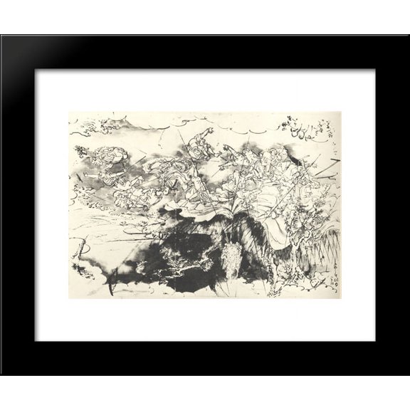 Nichiren saved from the executioners sword 20x24 Framed Art Print by Utagawa Kuniyoshi