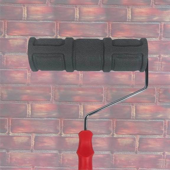Nichiyo 10 Inch Decorative Pattern Paint Roller, Classic Brick Textured Rubber Embossing Roller for DIY Wall Painting and Home Renovation