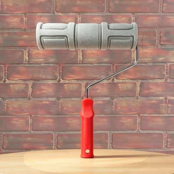Nichiyo 10 Inch Decorative Pattern Paint Roller, Classic Brick Textured Rubber Embossing Roller for DIY Wall Painting and Home Renovation