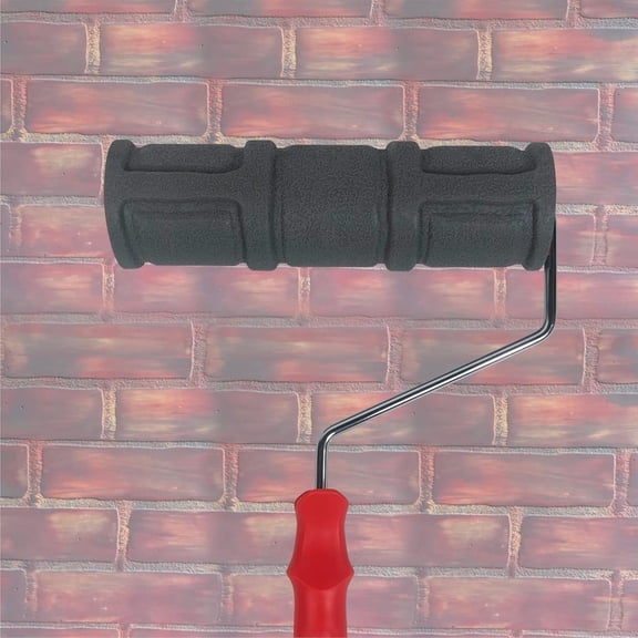 Nichiyo 10 Inch Decorative Pattern Paint Roller, Classic Brick Textured Rubber Embossing Roller for DIY Wall Painting and Home Renovation