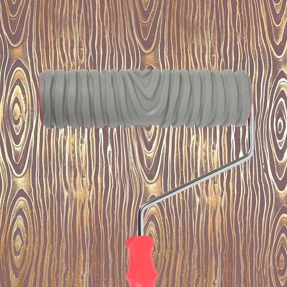 Nichiyo 10 inch Wood Grain Texture Paint Roller, Wood Pattern Roller for Walls Furniture, Embossed Woodgraining Tool for DIY Home Decor