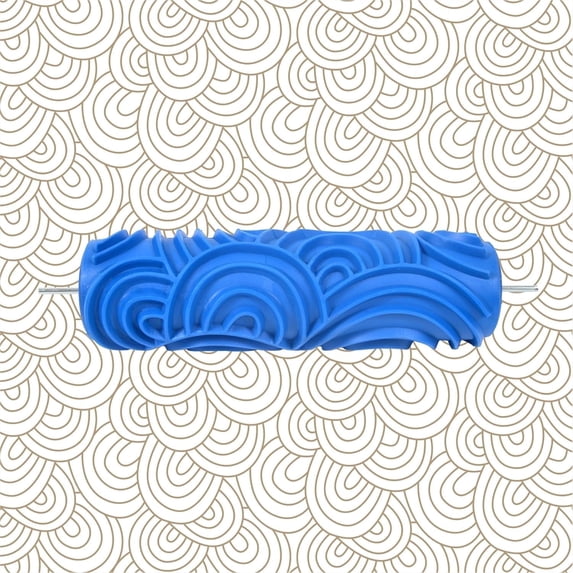 Nichiyo 7-inch Texture Paint Roller Flower Pattern Embossing Rubber Roller for Wall Decoration Reusable DIY Wallpaper (EG061C)