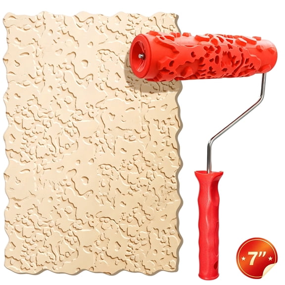 Nichiyo 7" Texture Roller, Rubber Decorative Pattern Paint Roller for Walls, Furniture & Floors, DIY Home Decor Painting Supply (EG323T)