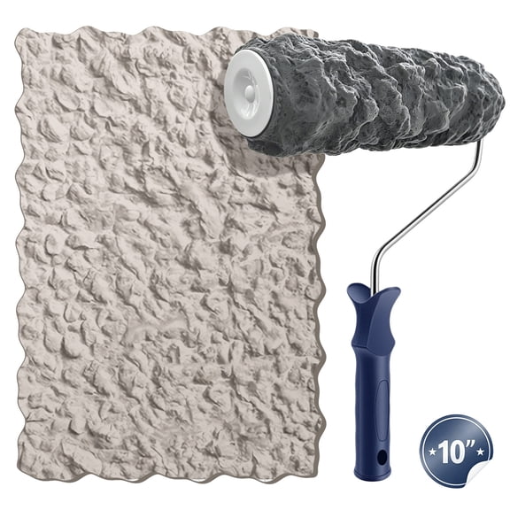 Nichiyo 10" Concrete Stamp Roller for Brick Stone Pattern, Decorative Texture Roller for Walls, Patios, Driveways