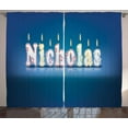 thumbnail image 1 of Nicholas Curtains 2 Panels Set, Surprise Party for the Birthday Boy Child`s Name with Burning Candles, Window Drapes for Living Room Bedroom, 108W X 90L Inches, Blue and Multicolor, by Ambesonne, 1 of 3