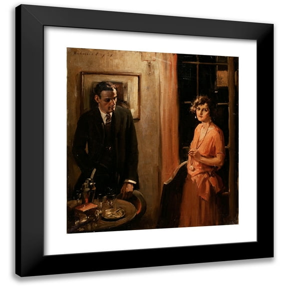 Nicholas F. Riley 15x16 Black Modern Framed Museum Art Print Titled - Cocktail Hour (1924)