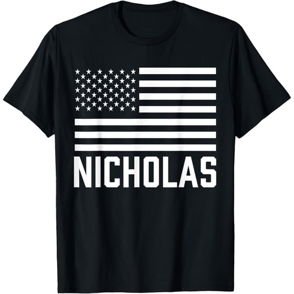 Nicholas Forename Name Personalized Birthday Usa T-Shirtmen and women can wear, black, white, gifts.S,M,L,XL,2XL,3XL,1744XL