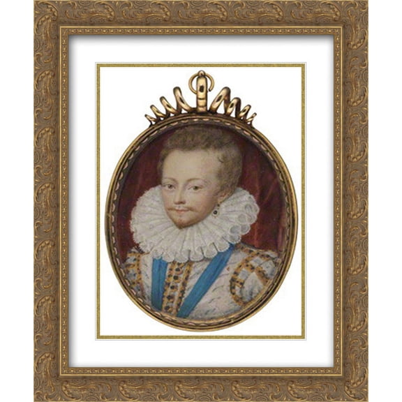 Nicholas Hilliard 2x Matted 20x24 Gold Ornate Framed Art Print 'Robert Carr, Earl of Somerset'