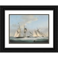 thumbnail image 1 of Nicholas Matthew Condy 18x14 Black Ornate Wood Framed Double Matted Museum Art Print Titled - A Schooner Yacht of the Royal Western Yacht Club off Teignmouth, 1 of 5