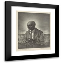 Nicholas Panesis 12x14 Black Modern Framed Museum Art Print Titled - George Washington Carver (1935 - 1943)
