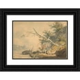 thumbnail image 1 of Nicholas Pocock 18x14 Black Ornate Wood Framed Double Matted Museum Art Print Titled - The Sailor's Departure (ca. 1795), 1 of 5