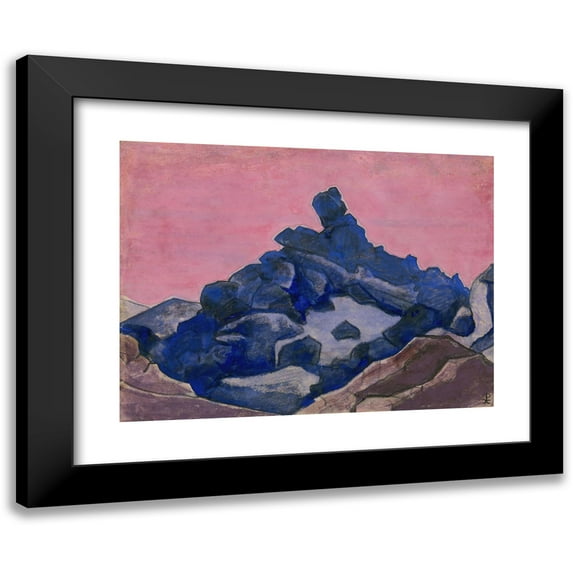 Nicholas Roerich 14x11 Black Modern Framed Museum Art Print Titled - Blue Cliff