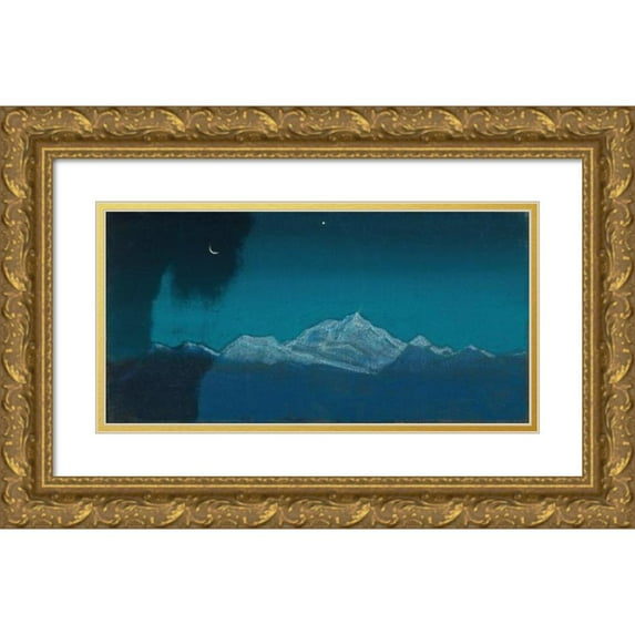 Nicholas Roerich 18x11 Gold Ornate Wood Frame and Double Matted Museum Art Print Titled - Himalayas, Sikkim (circa 1928-1929)