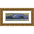 thumbnail image 1 of Nicholas Roerich 24x10 Gold Ornate Framed and Double Matted Museum Art Print Titled - Sunset - the Castle Mount, 1 of 4