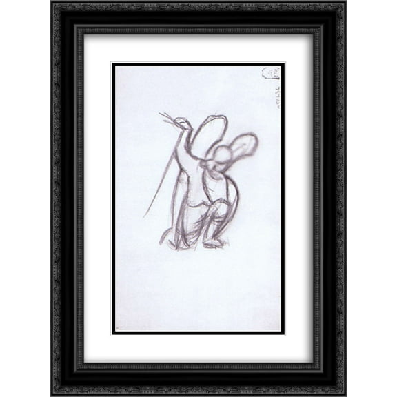 Nicholas Roerich 2x Matted 18x24 Black Ornate Framed Art Print 'Kneeling angel'