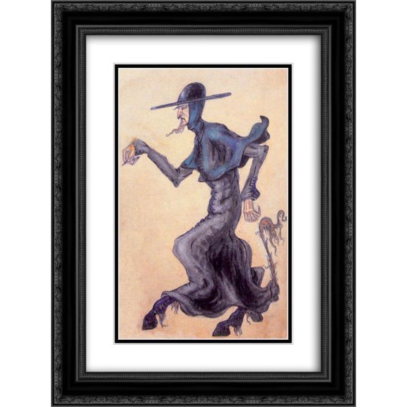 Nicholas Roerich 2x Matted 18x24 Black Ornate Framed Art Print 'Pater-devil'