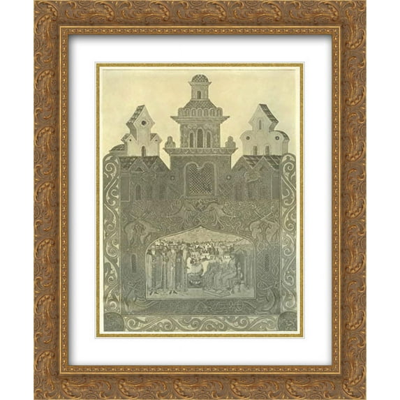 Nicholas Roerich 2x Matted 20x24 Gold Ornate Framed Art Print 'Tver Embassy'