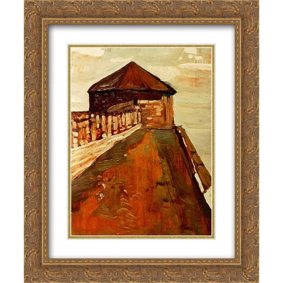 Nicholas Roerich 2x Matted 20x24 Gold Ornate Framed Art Print 'Watchtower in Novgorod'