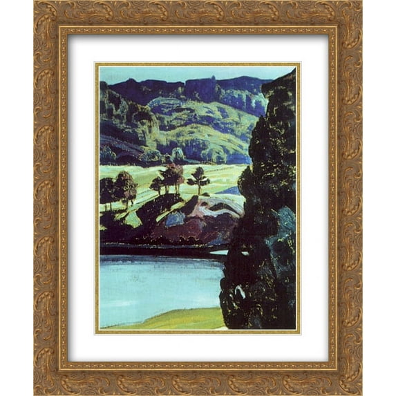 Nicholas Roerich 2x Matted 20x24 Gold Ornate Framed Art Print 'Yuhinlahti'