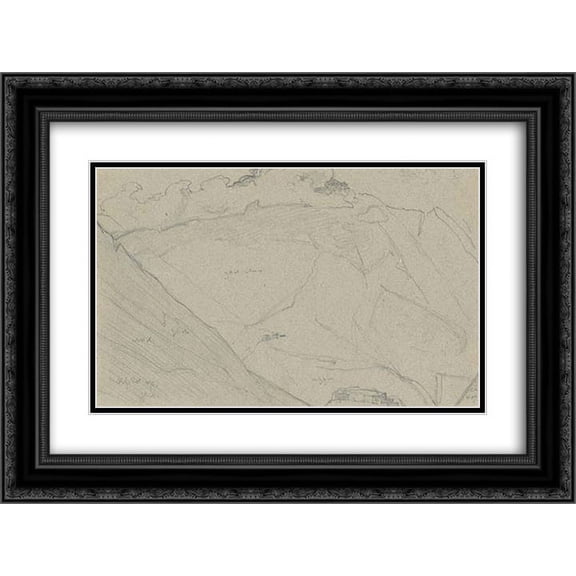 Nicholas Roerich 2x Matted 24x18 Black Ornate Framed Art Print 'Tunde village in Lahaul'