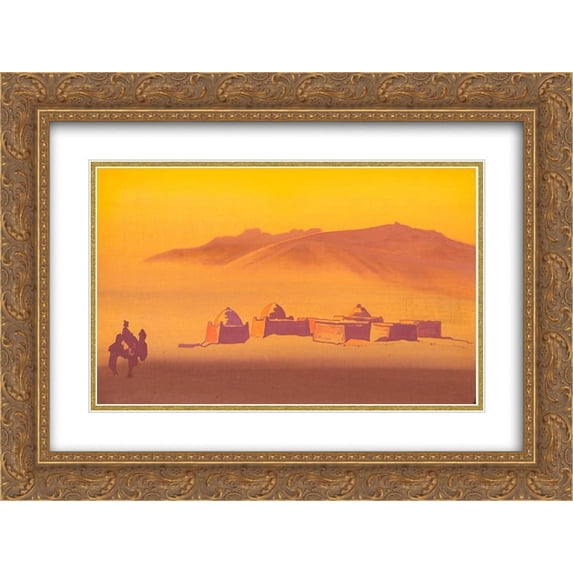 Nicholas Roerich 2x Matted 24x18 Gold Ornate Framed Art Print 'Kara-Kirghizians'