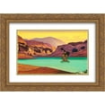 thumbnail image 1 of Nicholas Roerich 2x Matted 24x18 Gold Ornate Framed Art Print 'Lotus', 1 of 2