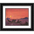 thumbnail image 1 of Nicholas Roerich 2x Matted 24x20 Black Ornate Framed Art Print 'And we continue fishing', 1 of 2