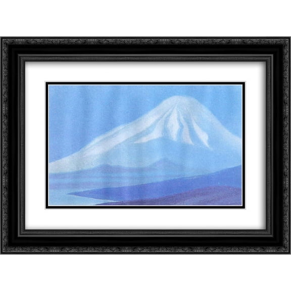 Nicholas Roerich 2x Matted 24x20 Black Ornate Framed Art Print 'Himalayas. Snowy peak at dawn.'