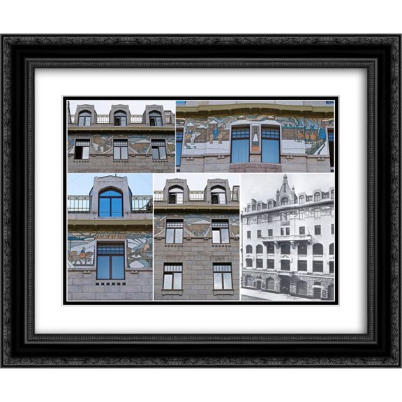 Nicholas Roerich 2x Matted 24x20 Black Ornate Framed Art Print 'Varangian warriors'