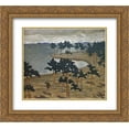 thumbnail image 1 of Nicholas Roerich 2x Matted 24x20 Gold Ornate Framed Art Print 'Ancient life', 1 of 2