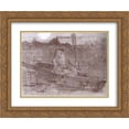 thumbnail image 1 of Nicholas Roerich 2x Matted 24x20 Gold Ornate Framed Art Print 'Hunter on the boat', 1 of 2