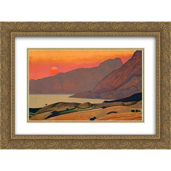Nicholas Roerich 2x Matted 24x20 Gold Ornate Framed Art Print 'Monhegan'