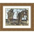 thumbnail image 1 of Nicholas Roerich 2x Matted 24x20 Gold Ornate Framed Art Print 'Sorcerers', 1 of 2