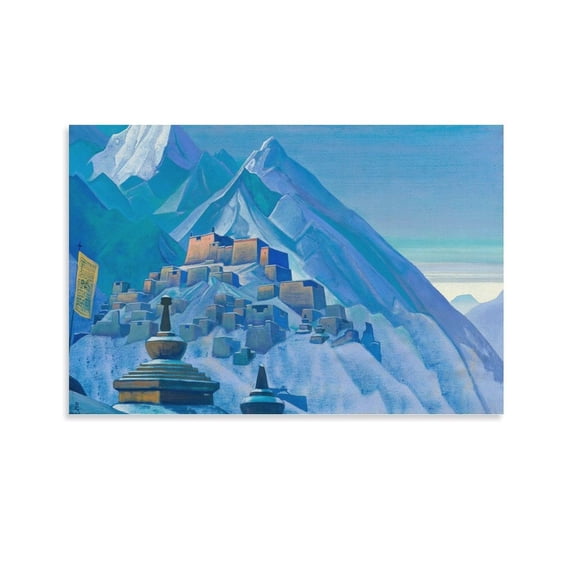 Nicholas Roerich Art Poster Tibet Himalayas Painting Poster Canvas Poster Wall Art Picture Prints Hanging Photo Gift Decor Home Posters Artworks 12x18inch(30x45cm)