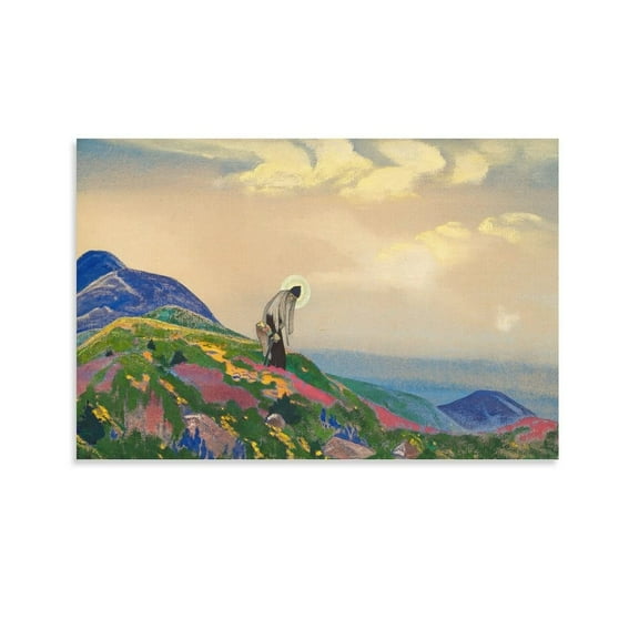 Nicholas Roerich Saint Panteleimon The Healer Art Hanging Picture Wall Art Poster Scroll Canvas Painting Picture Living Room Decor Home