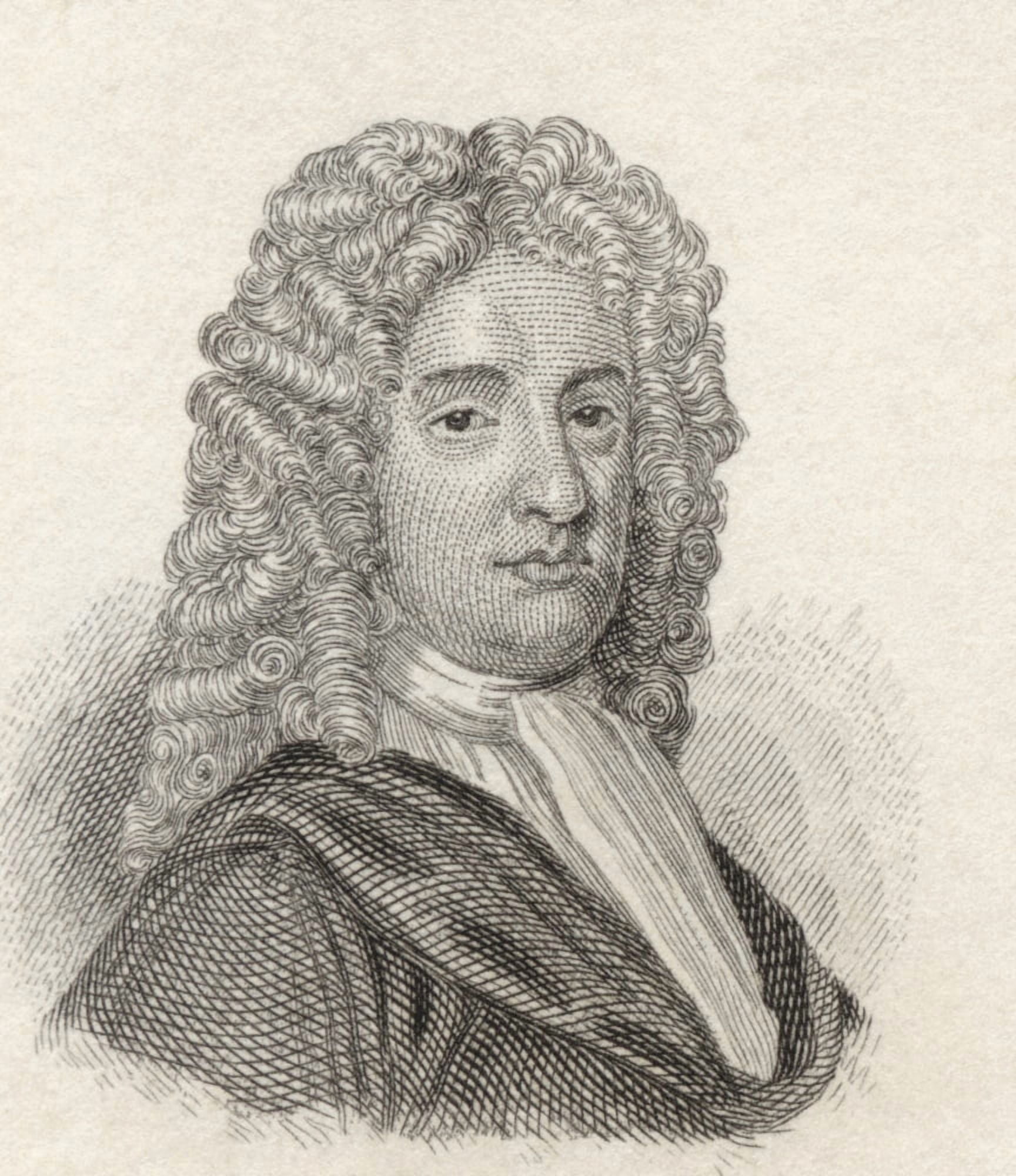 Nicholas Rowe 1674 To 1718 English Dramatist Poet And Miscellaneous WriterAppointed Poet Laureate In 1715 From Crabbs Historical Dictionary Published 1825 Canvas Art - Ken Welsh Design Pics (26 x 30)