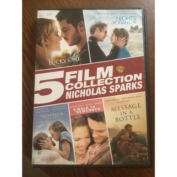 Nicholas Sparks: 5 Film Collection - The Lucky One / Nights In Rodanthe / The Notebook / A Walk To Remember / Message In A Bottle (DVD + ) (Walmart Exclusive)