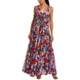 thumbnail image 1 of Nicholas Womens Myla Silk-Blend Maxi Dress, 4, Multi color, 1 of 3