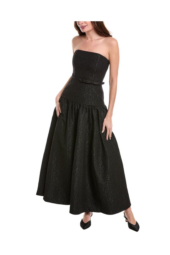 womens Arete Midi Dress, 2, Black