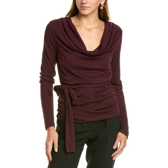 Nicholas womens  Demitria Scarf Cowl Neck Top, 2, Purple