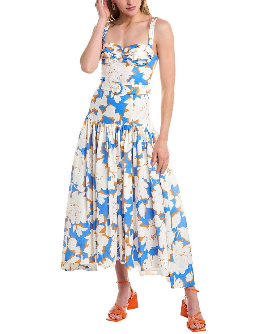 Nicholas womens Drenica Drop Waist Corset Linen Midi Dress, 8 - Walmart  Business Supplies