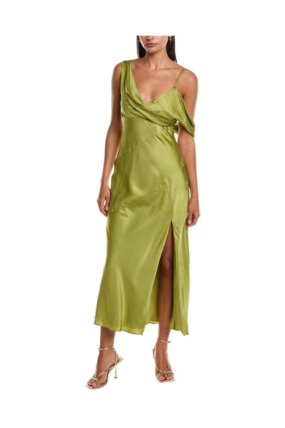 womens Finley Midi Dress, 0, Green