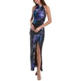 thumbnail image 1 of Nicholas womens  Galilea Silk-Blend Maxi Dress, 4, Navy, 1 of 2