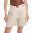 thumbnail image 1 of Nicholas womens  Lavinia Tailored Linen Short, 0, Brown, 1 of 3
