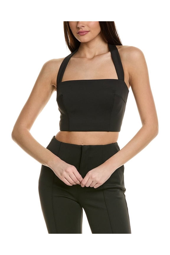 womens Madeline Halter Top, 6, Black