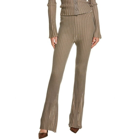 Nicholas womens Mireya Plaited Rib Pant, l, Grey