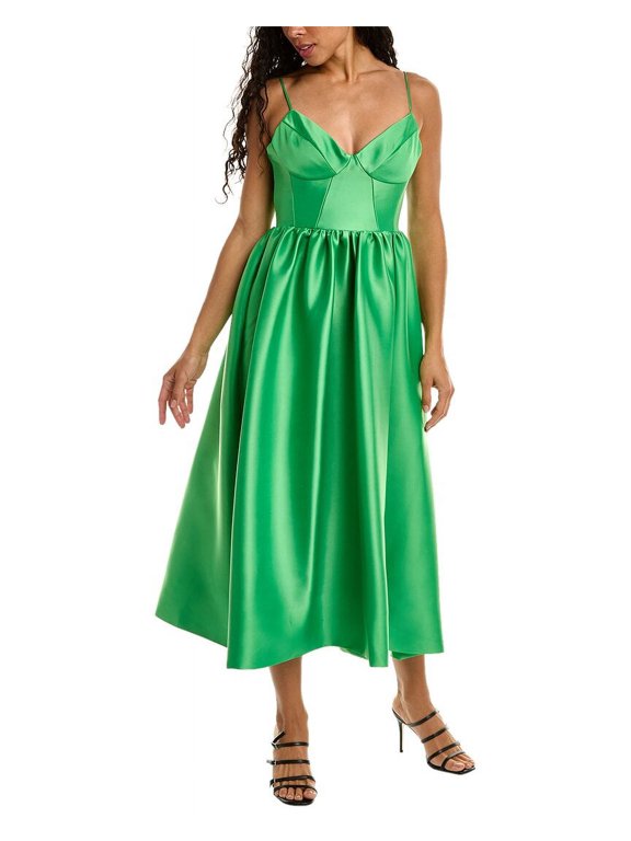 womens Misty Midi Dress, 0, Green