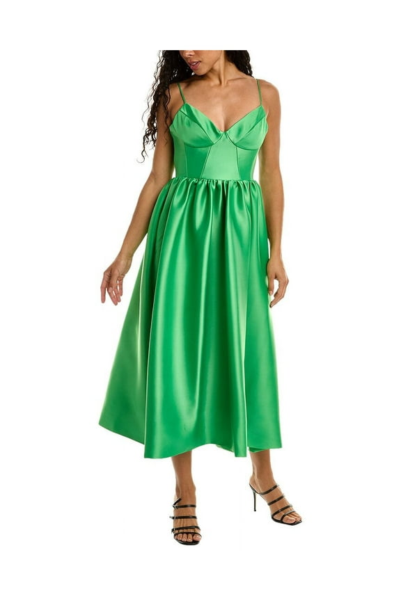 womens Misty Midi Dress, 2, Green
