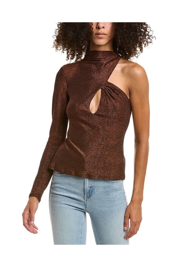 womens Oriana Top, 0, Metallic